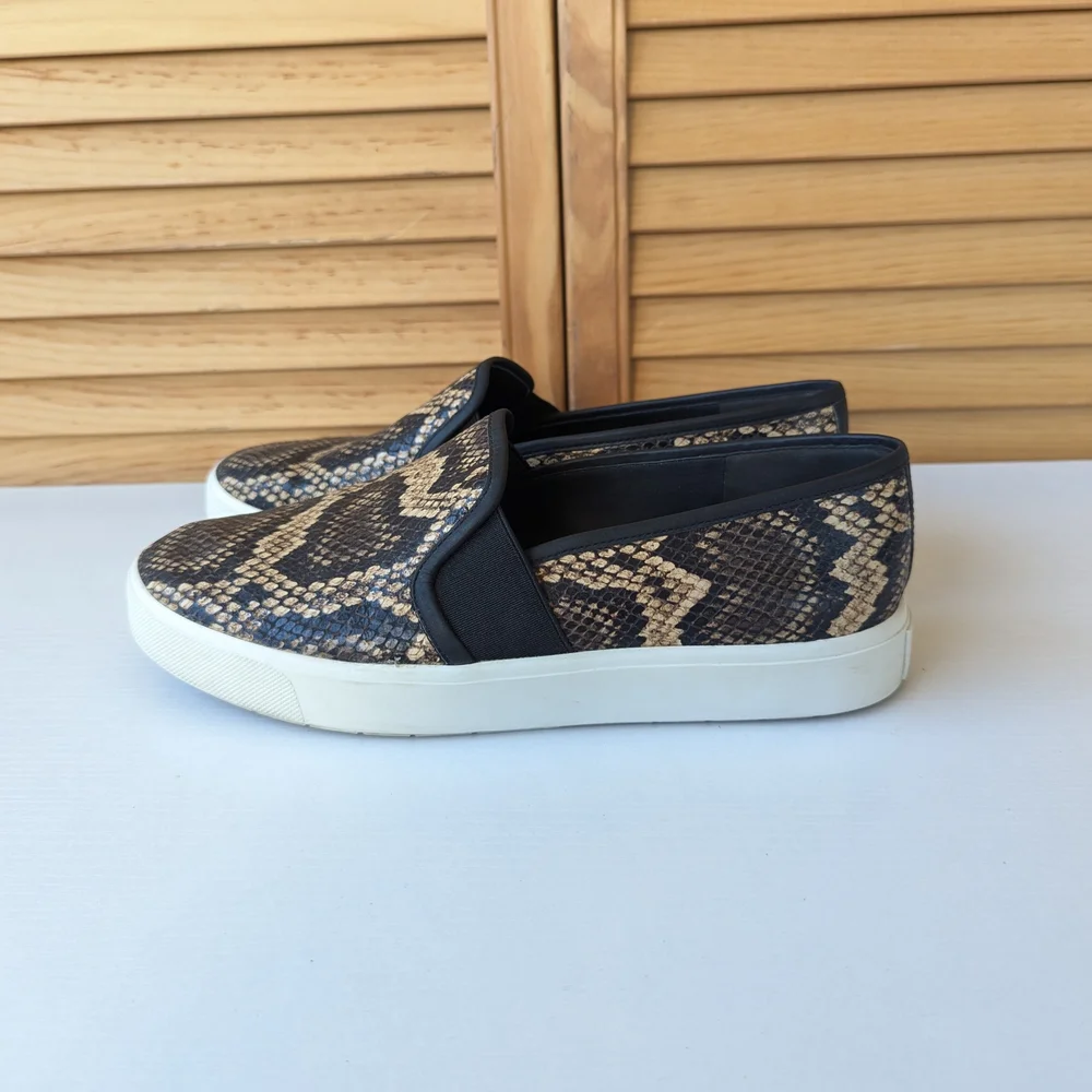 Vince Brown Snakeskin Loafers - Picture 6 of 9
